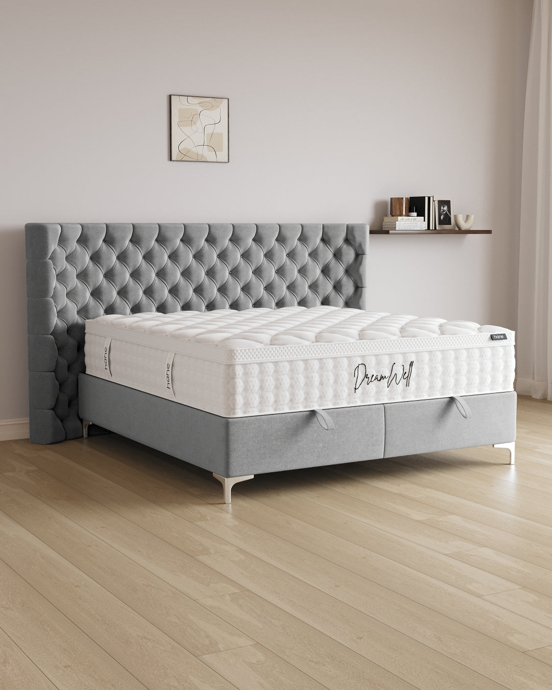 Bett mit Stauraum Empire in Samt