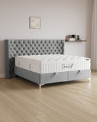 Bett mit Stauraum Empire in Samt