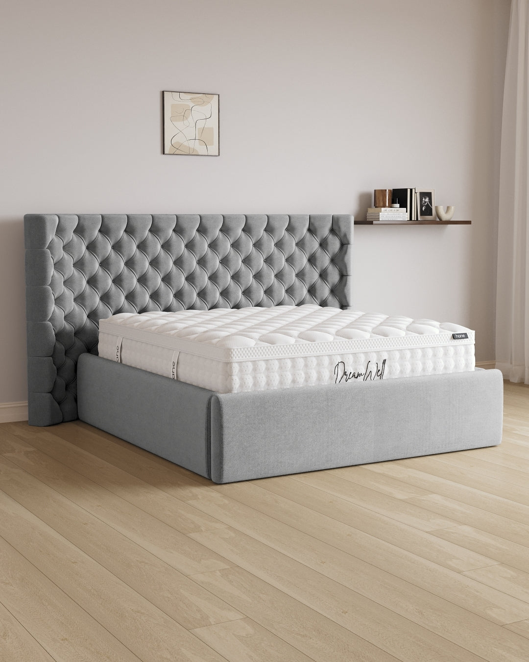 Bett mit XXL Stauraum Empire in Samt