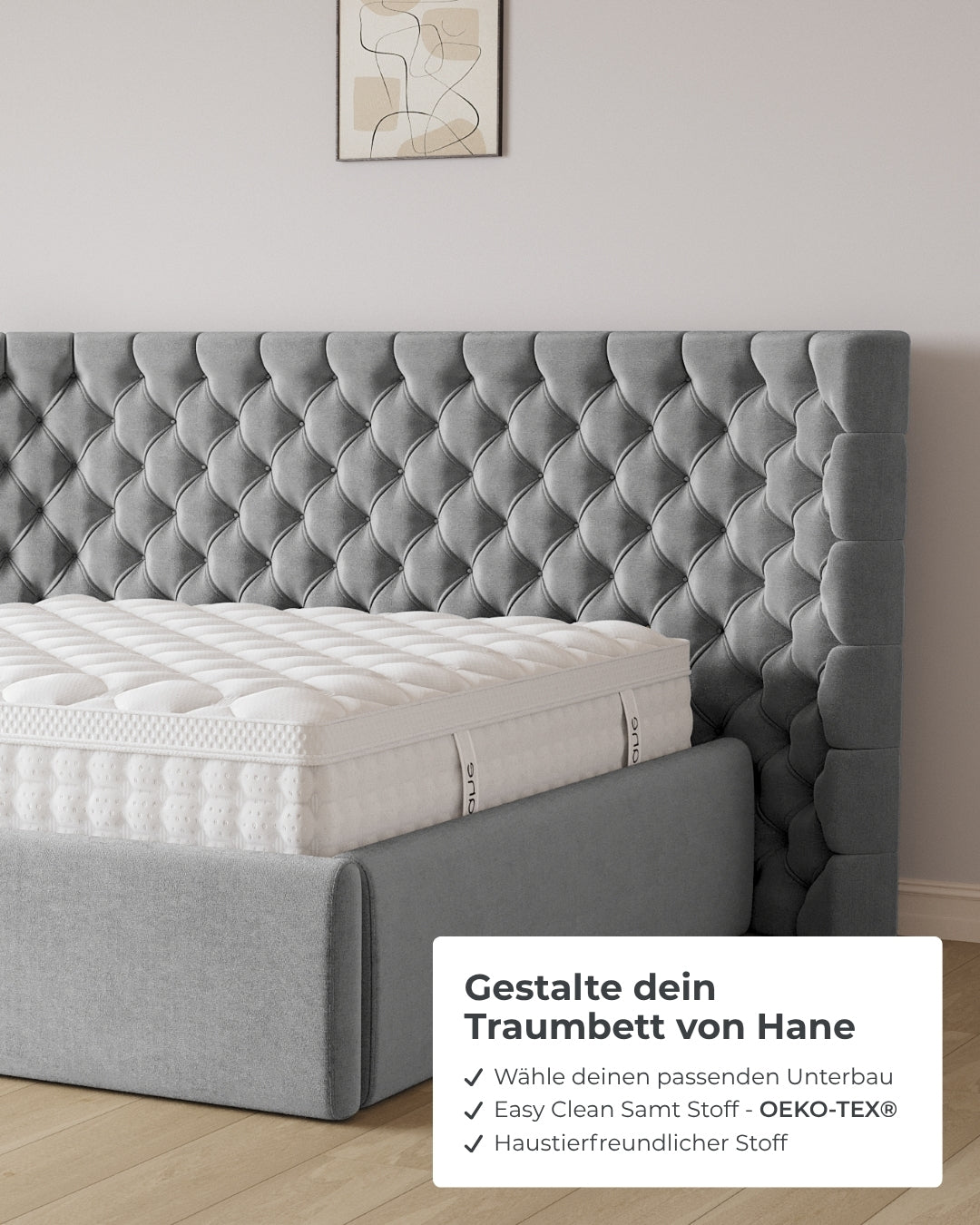 Bett mit XXL Stauraum Empire in Samt