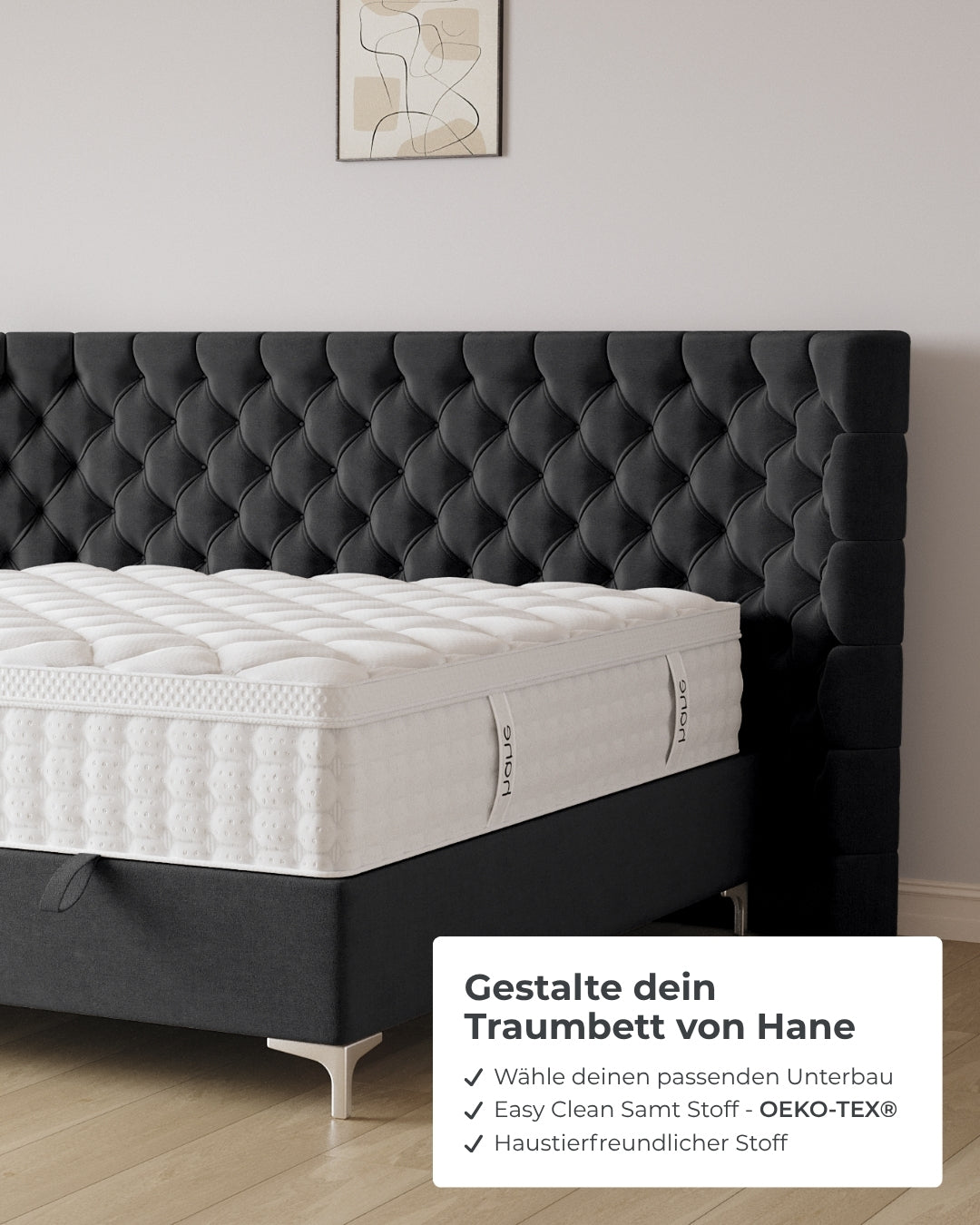 Bett mit Stauraum Empire in Samt