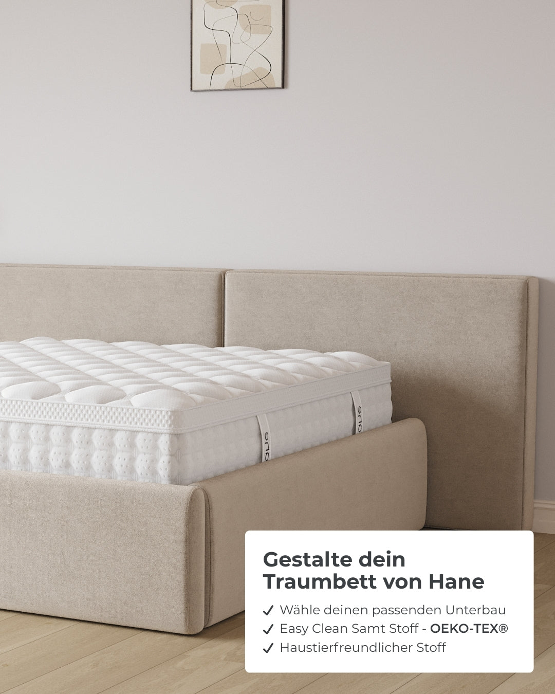 Bett mit XXL Stauraum Grand in Samt