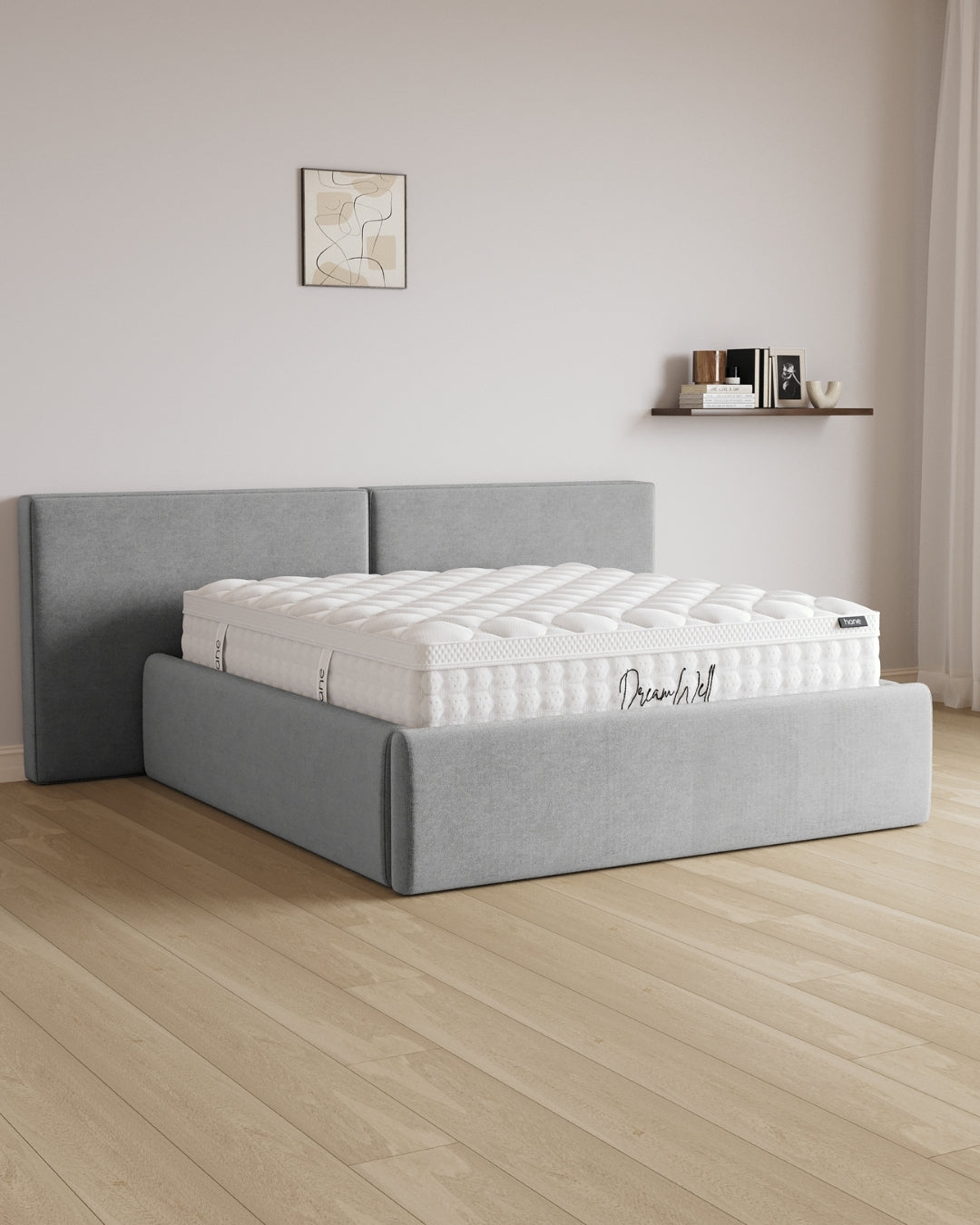 Bett mit XXL Stauraum Grand in Samt