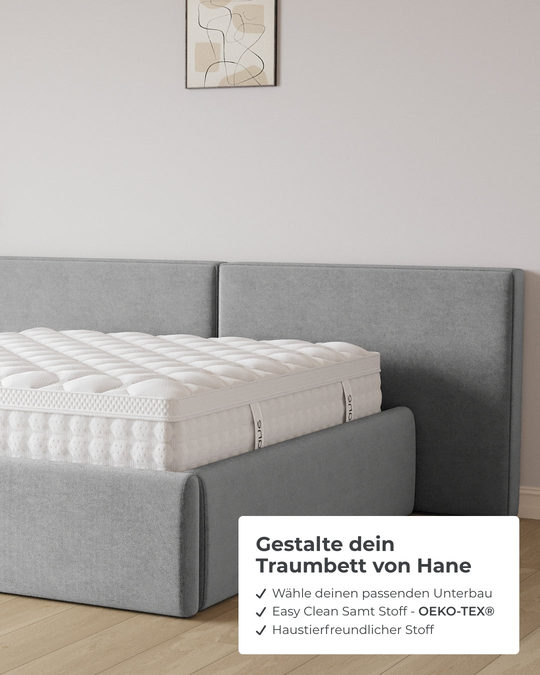 Bett mit XXL Stauraum Grand in Samt