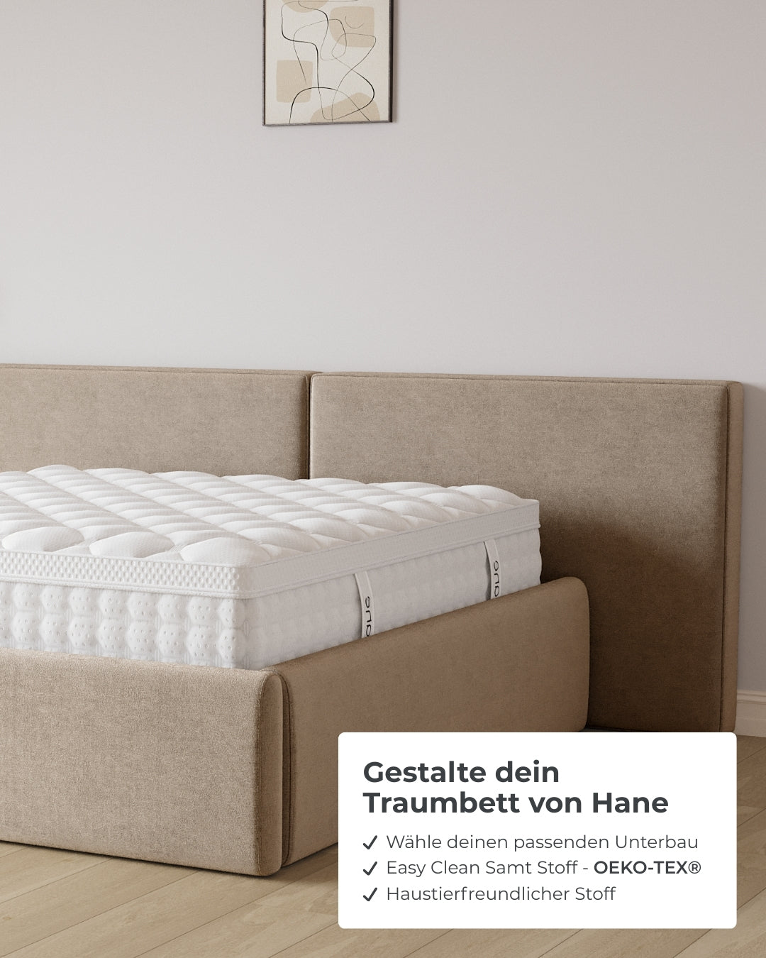 Bett mit XXL Stauraum Grand in Samt