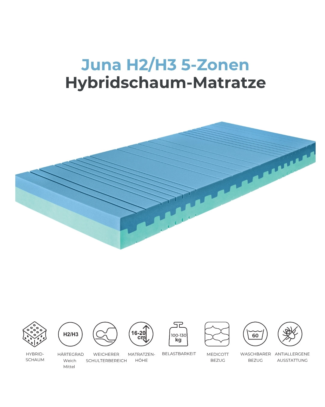 Ahorn™ Juna Hybridmatratze – Weich/Mittel