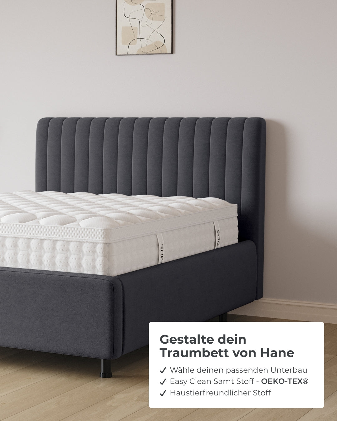 Bett mit Stauraum Pro Line in Samt
