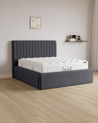 Bett mit XXL Stauraum Line in Samt