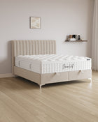 Bett mit Stauraum Line in Samt