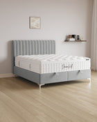 Bett mit Stauraum Line in Samt