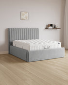 Bett mit XXL Stauraum Line in Samt