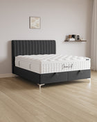 Bett mit Stauraum Line in Samt