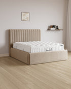 Bett mit XXL Stauraum Line in Samt