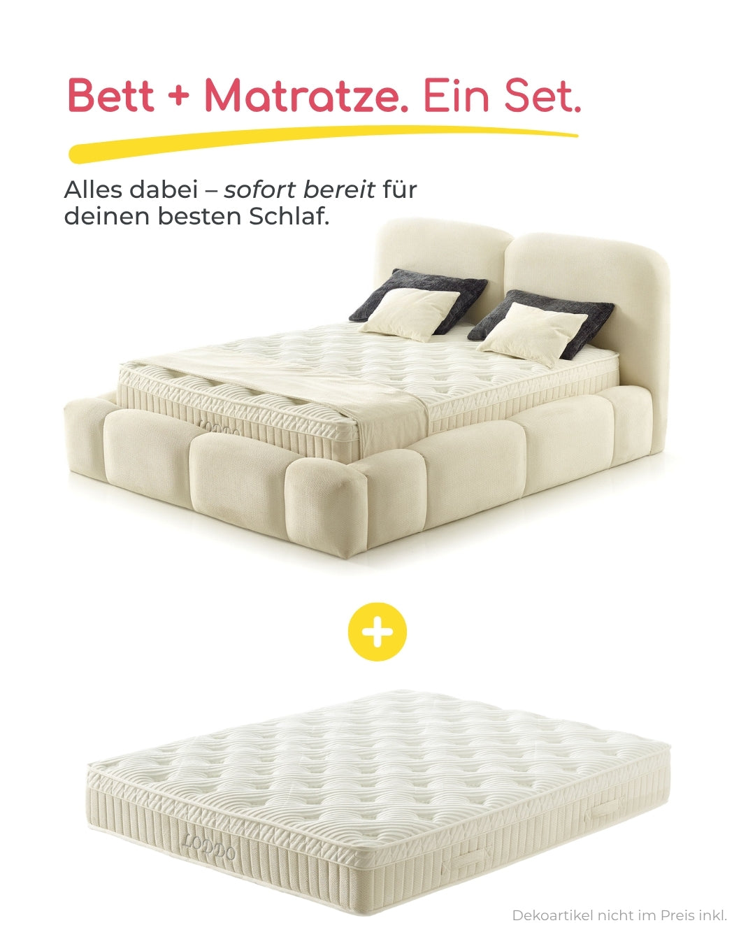 Bett mit Matratze Loddo