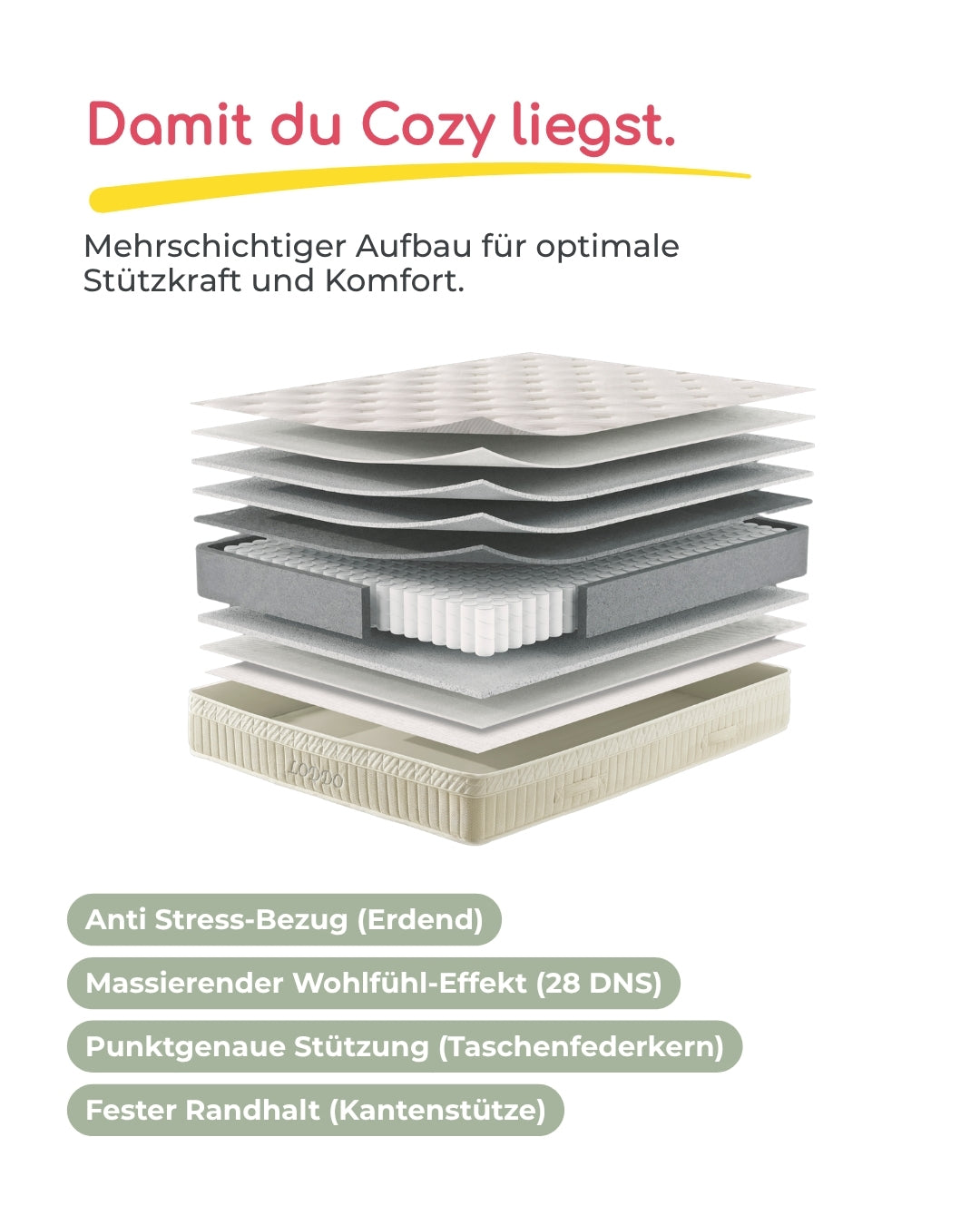 Bett mit Matratze Loddo