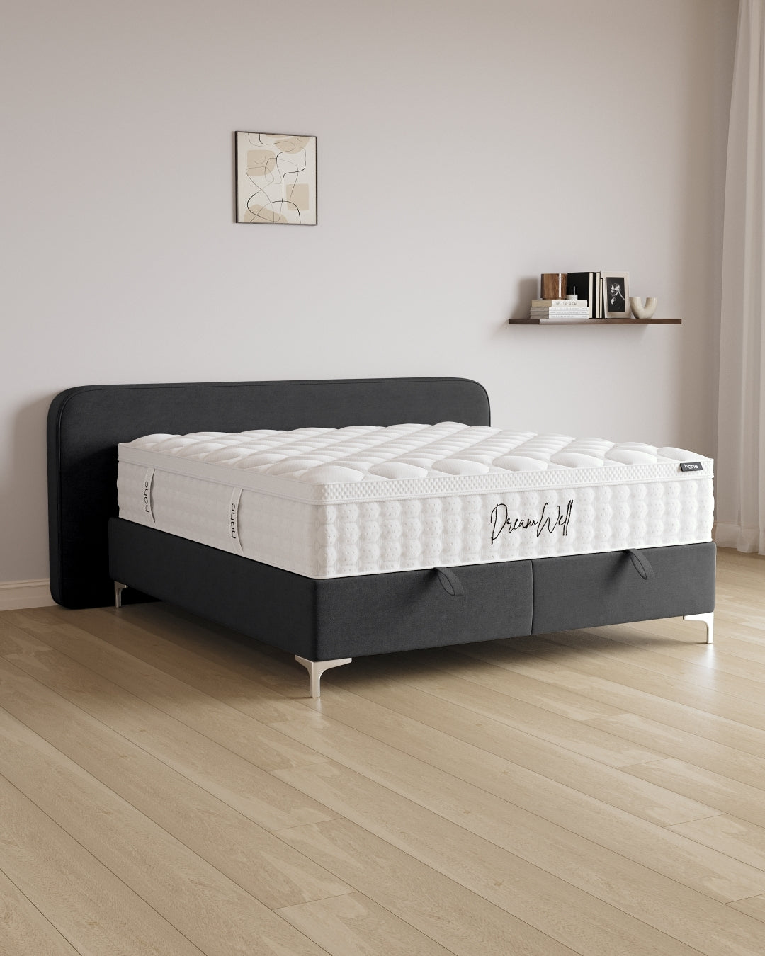 Bett mit Stauraum Marley in Samt