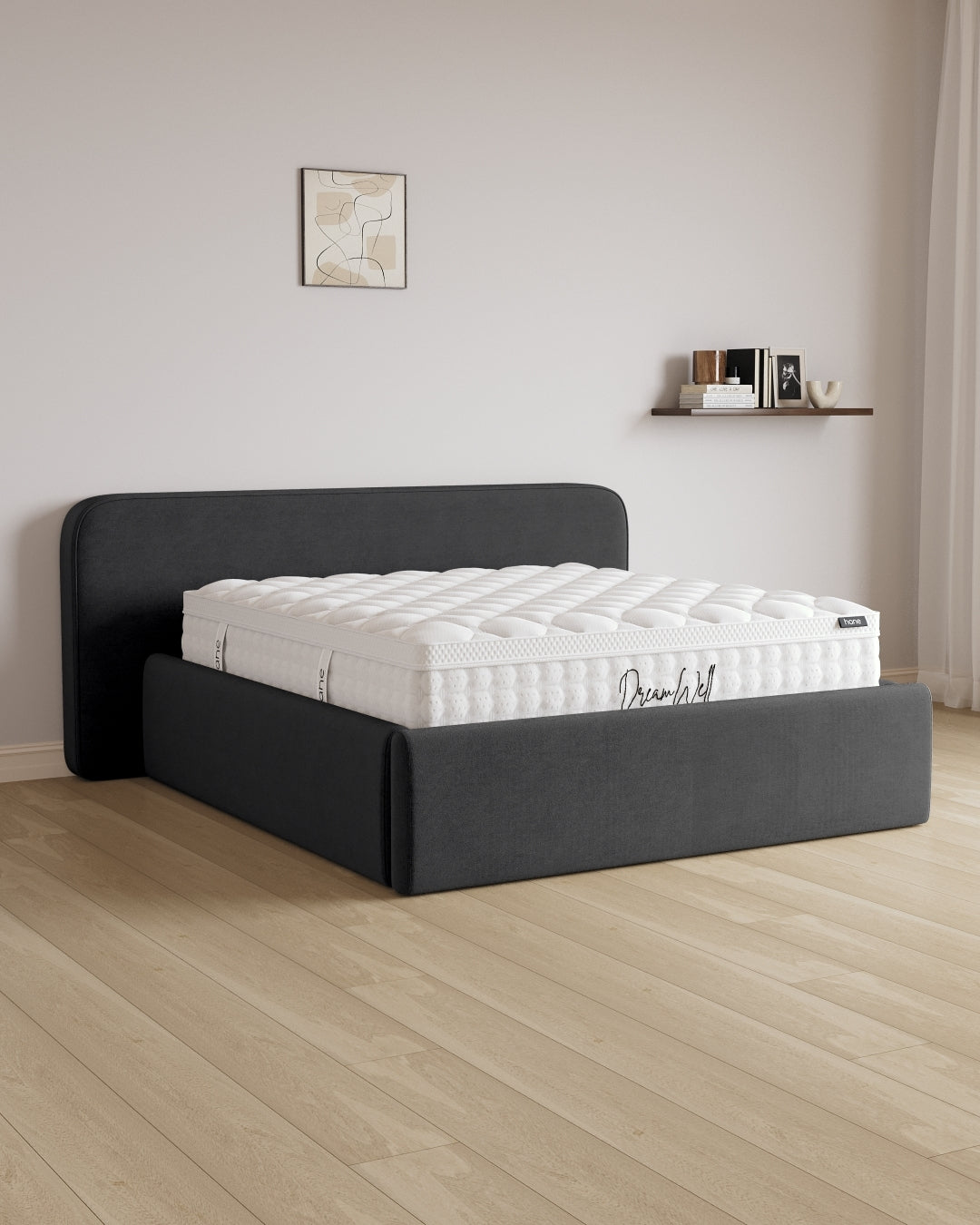 Bett mit XXL Stauraum Marley in Samt