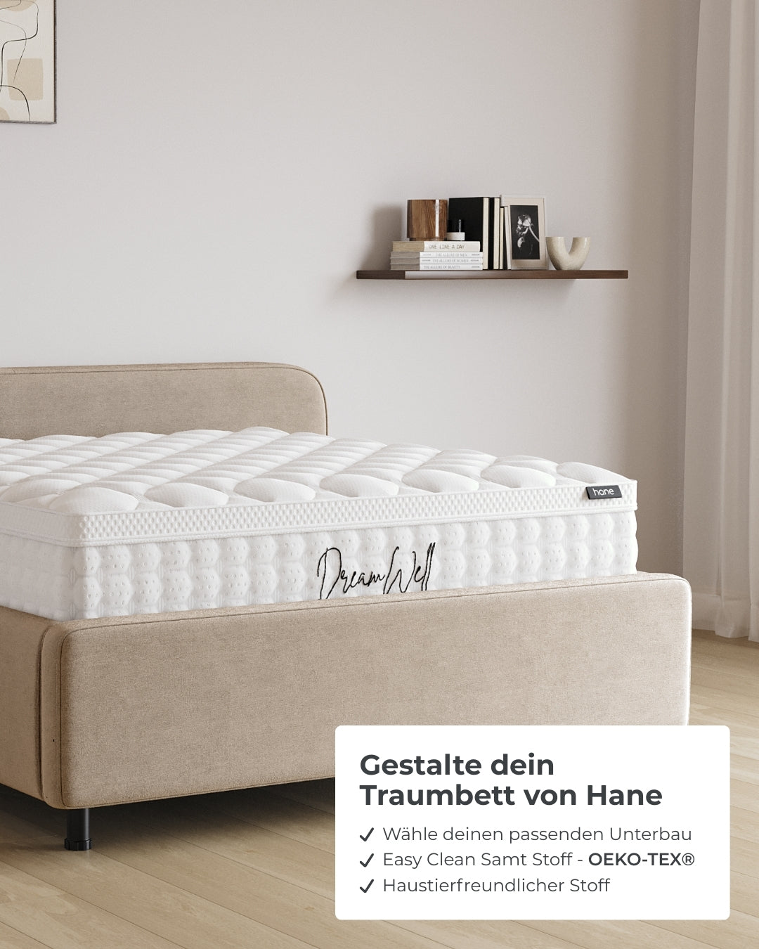 Bett mit Stauraum Pro Marley in Samt