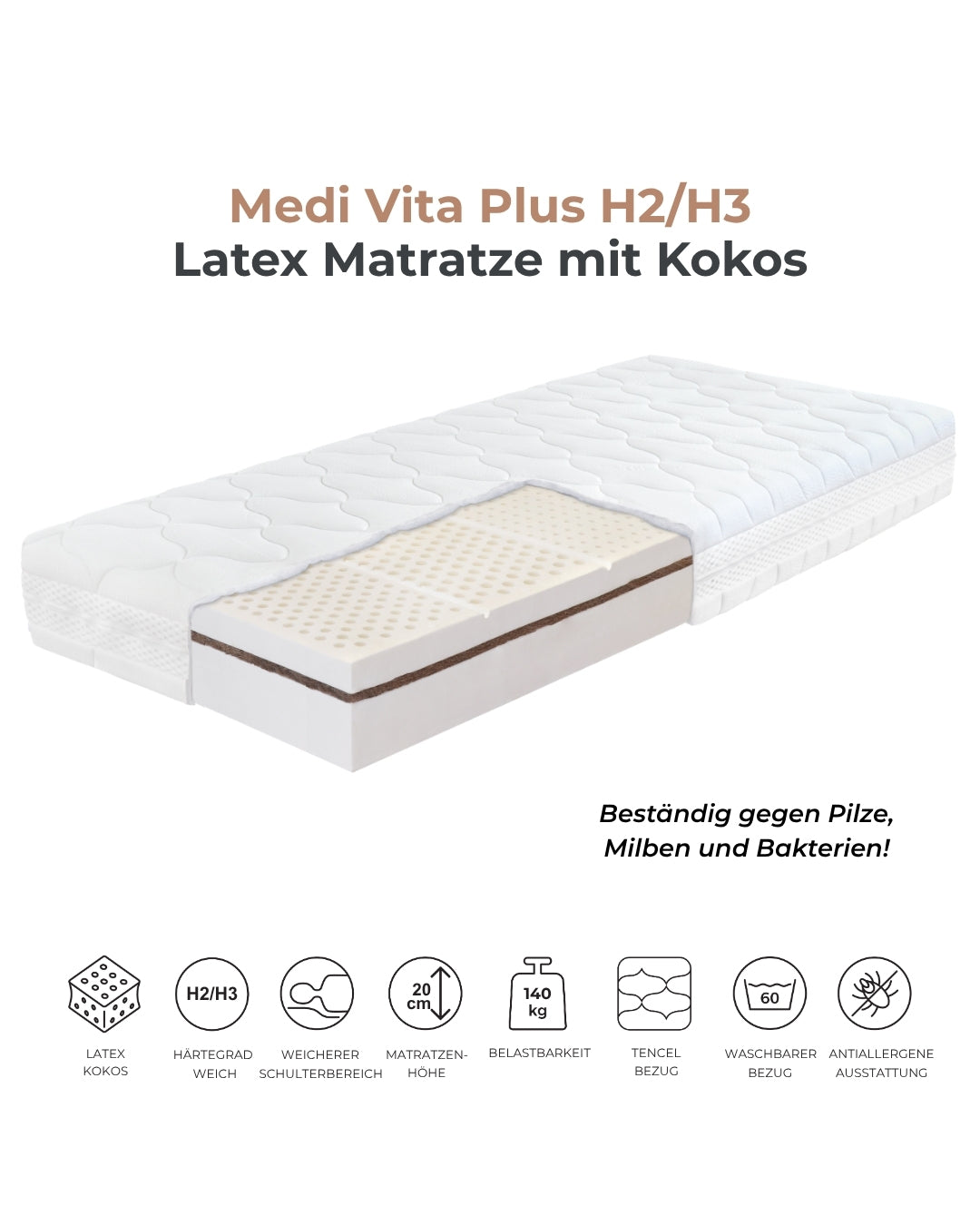 Ahorn™ Medi Vita Plus Latexmatratze