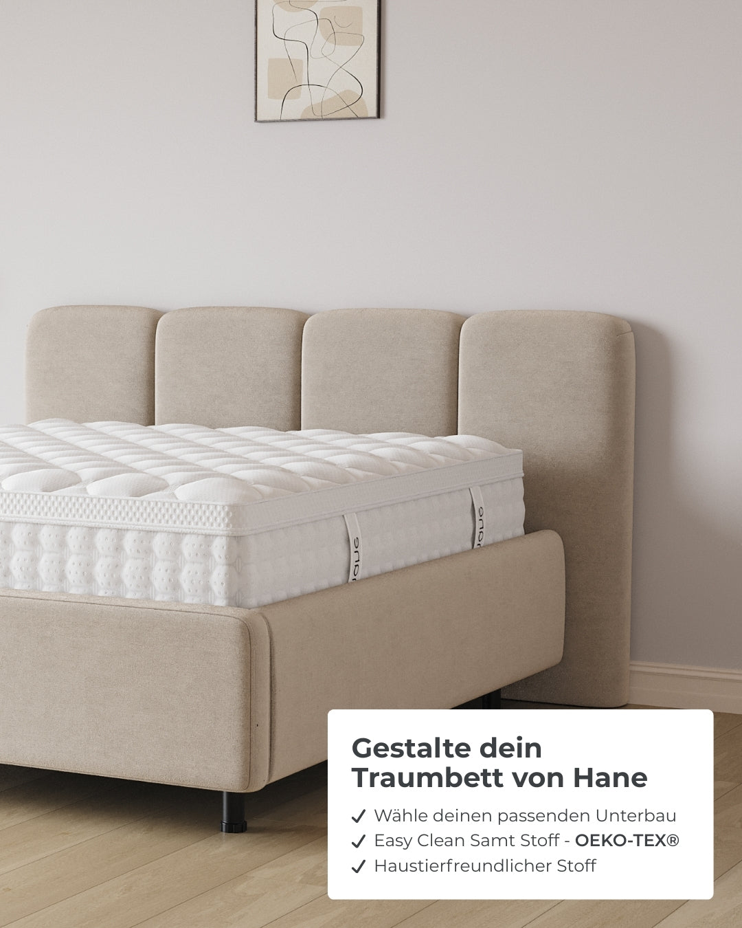 Bett mit Stauraum Pro Monte in Samt