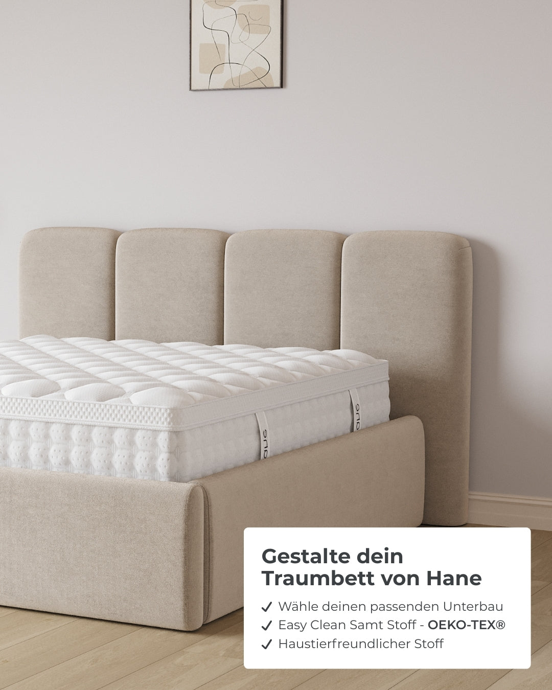 Bett mit XXL Stauraum Monte in Samt