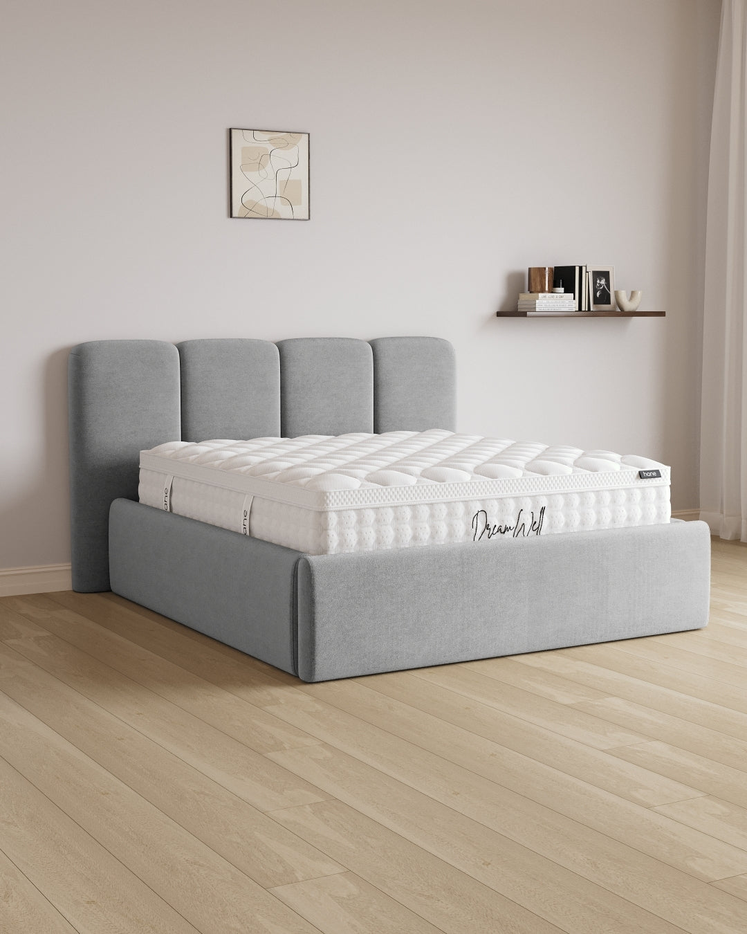 Bett mit XXL Stauraum Monte in Samt