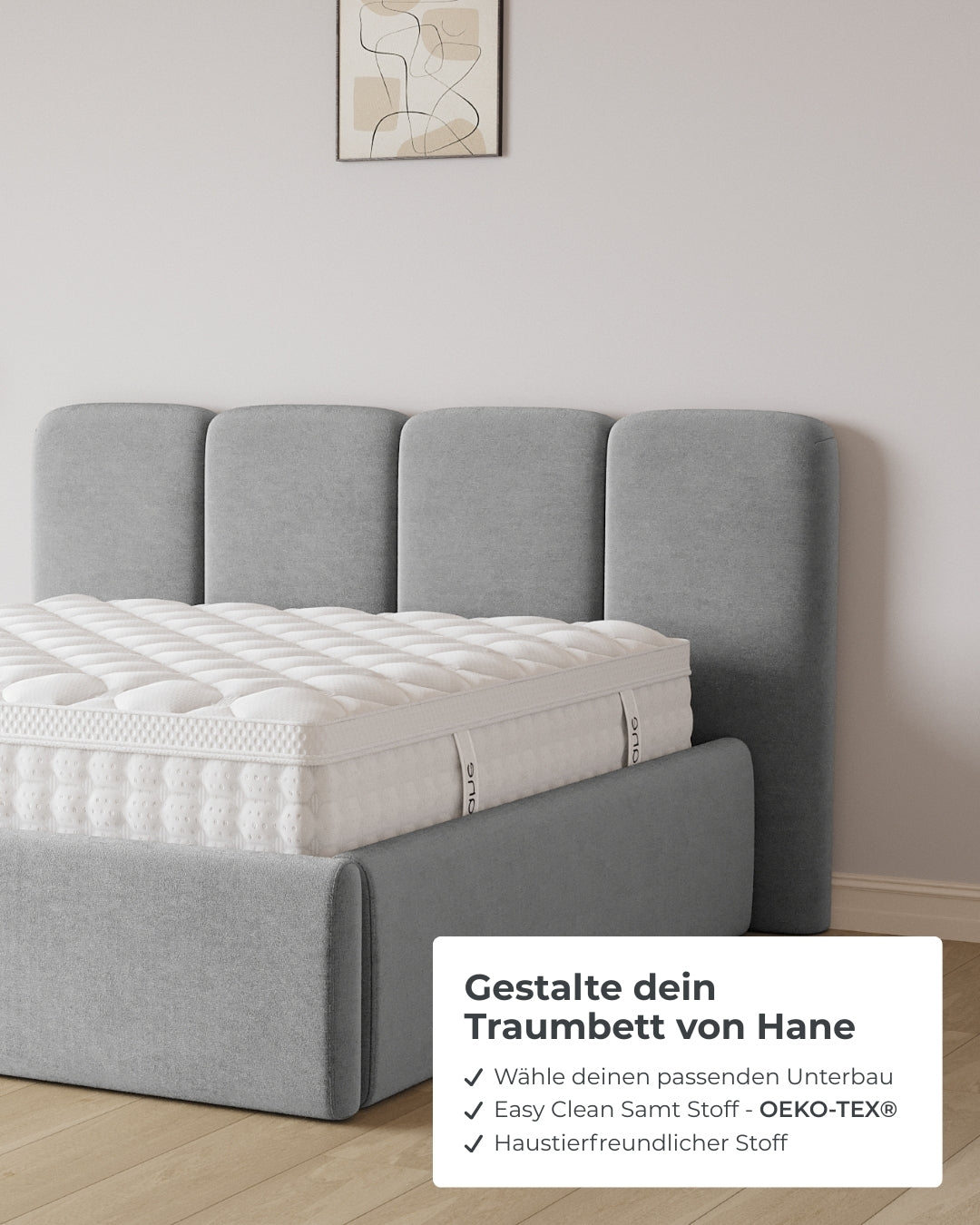 Bett mit XXL Stauraum Monte in Samt