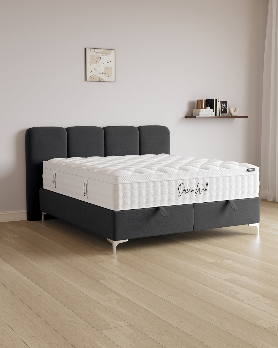 Bett mit Stauraum Monte in Samt