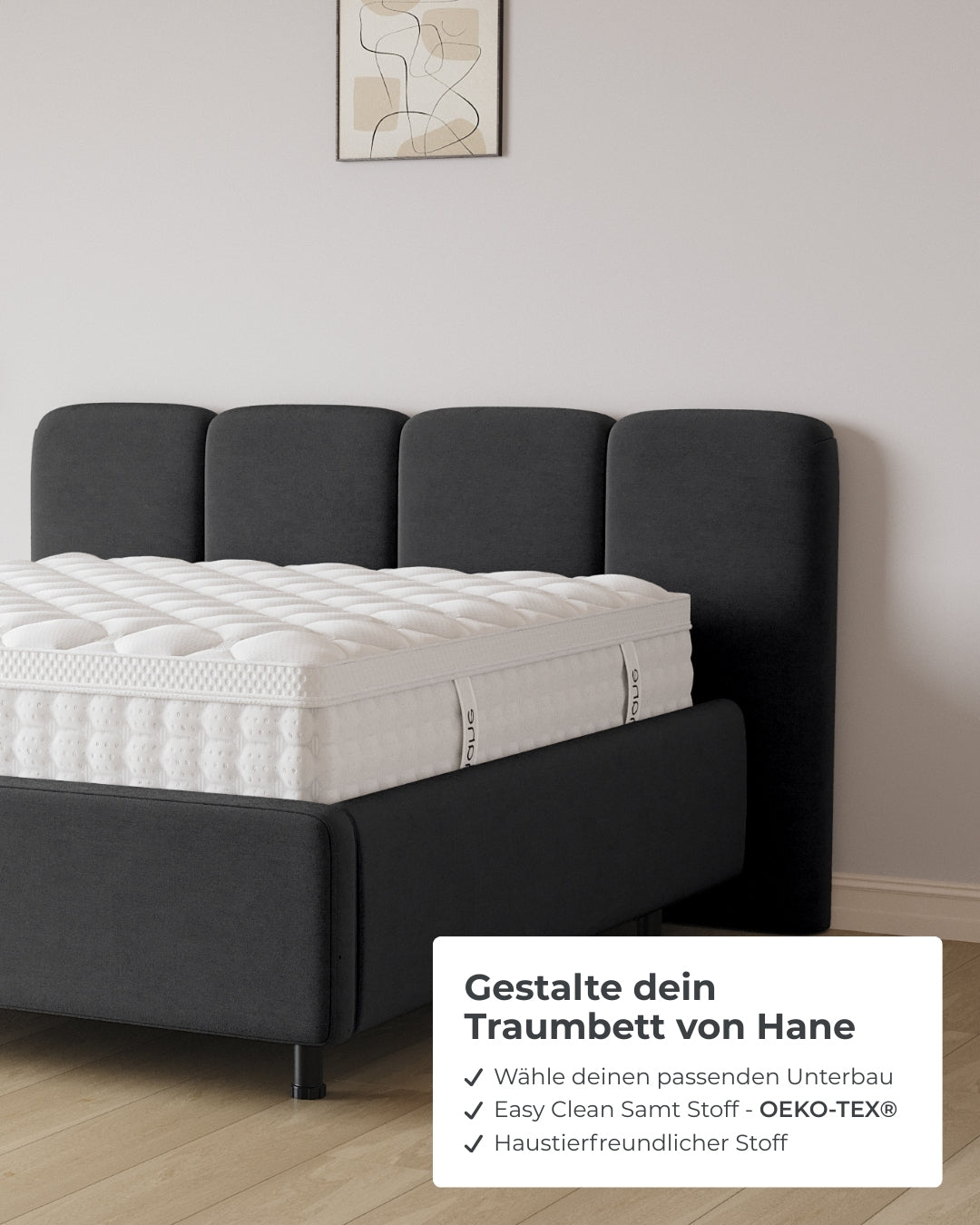 Bett mit Stauraum Pro Monte in Samt