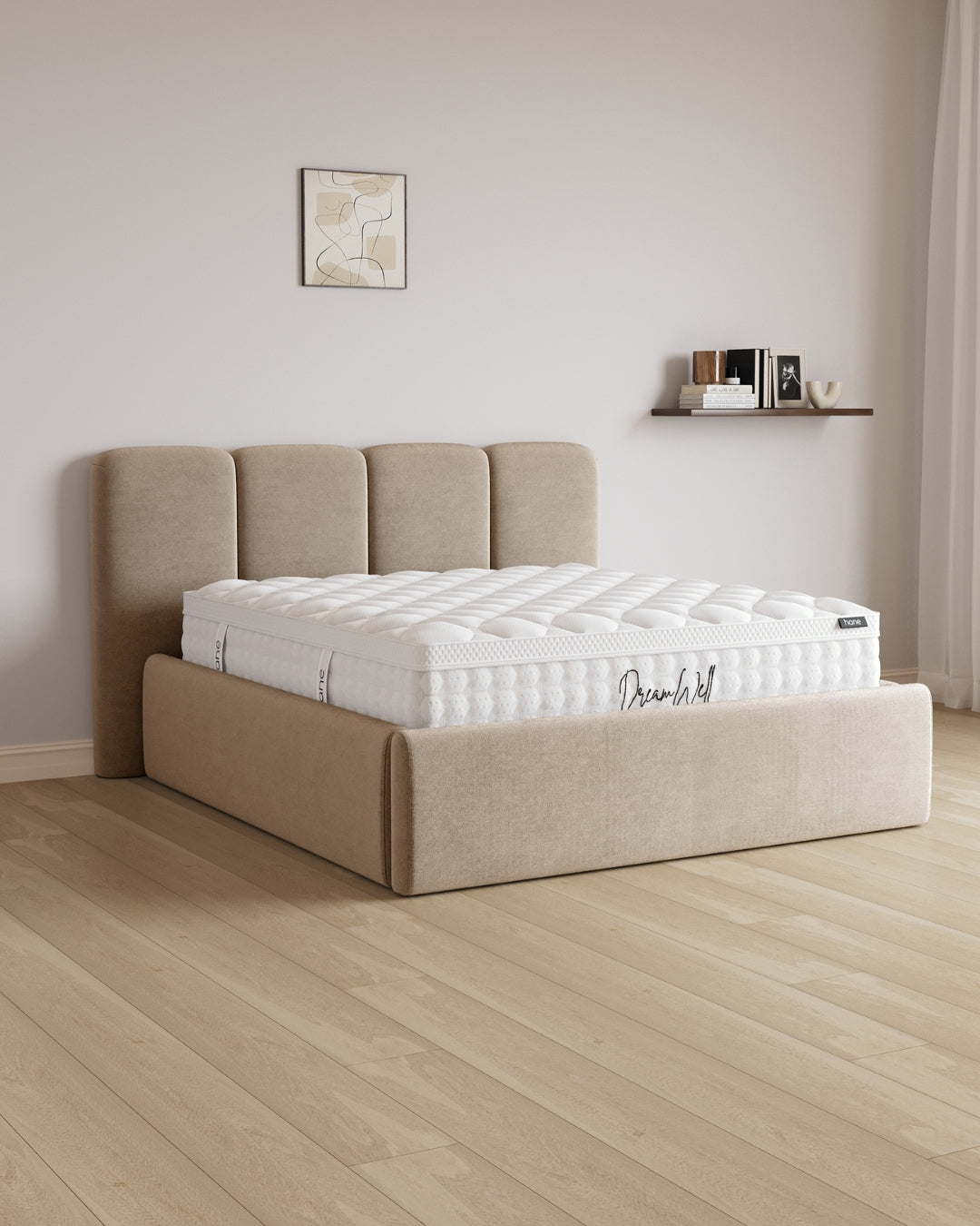 Bett mit XXL Stauraum Monte in Samt