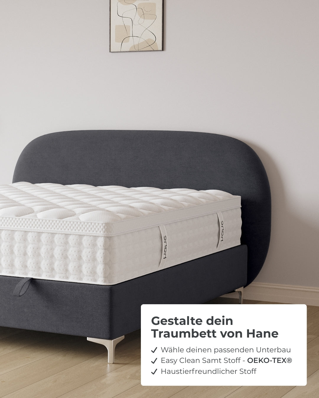 Bett mit Stauraum Moon in Samt