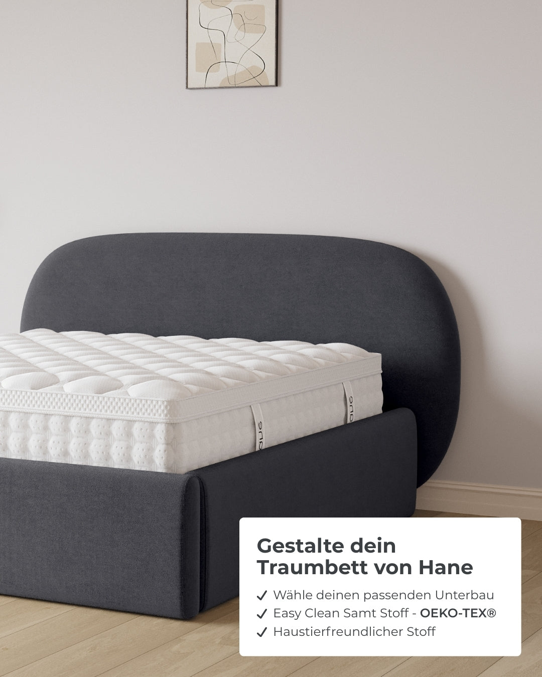 Bett mit XXL Stauraum Moon in Samt