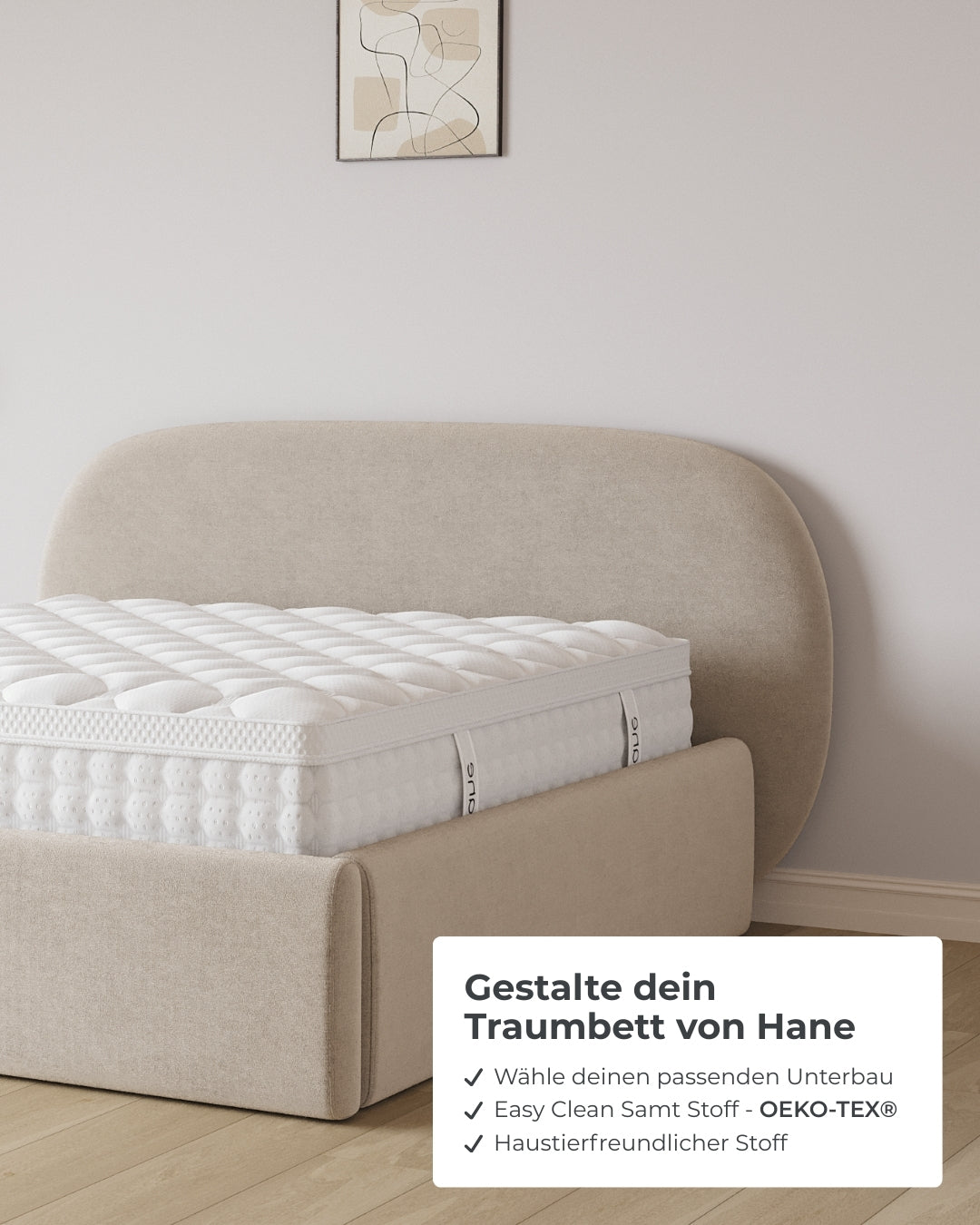 Bett mit XXL Stauraum Moon in Samt