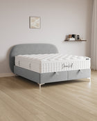 Bett mit Stauraum Moon in Samt