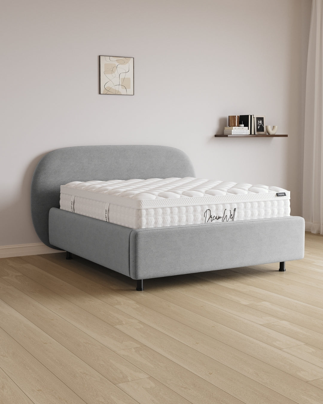 Bett mit Stauraum Pro Moon in Samt