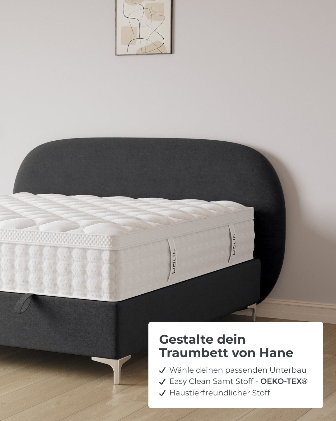 Bett mit Stauraum Moon in Samt