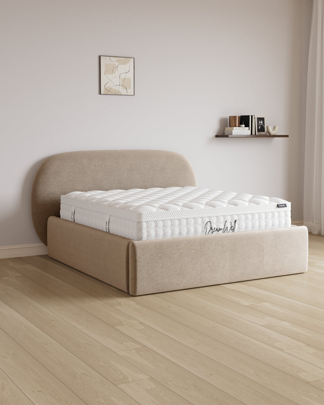 Bett mit XXL Stauraum Moon in Samt