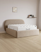 Bett mit XXL Stauraum Moon in Samt