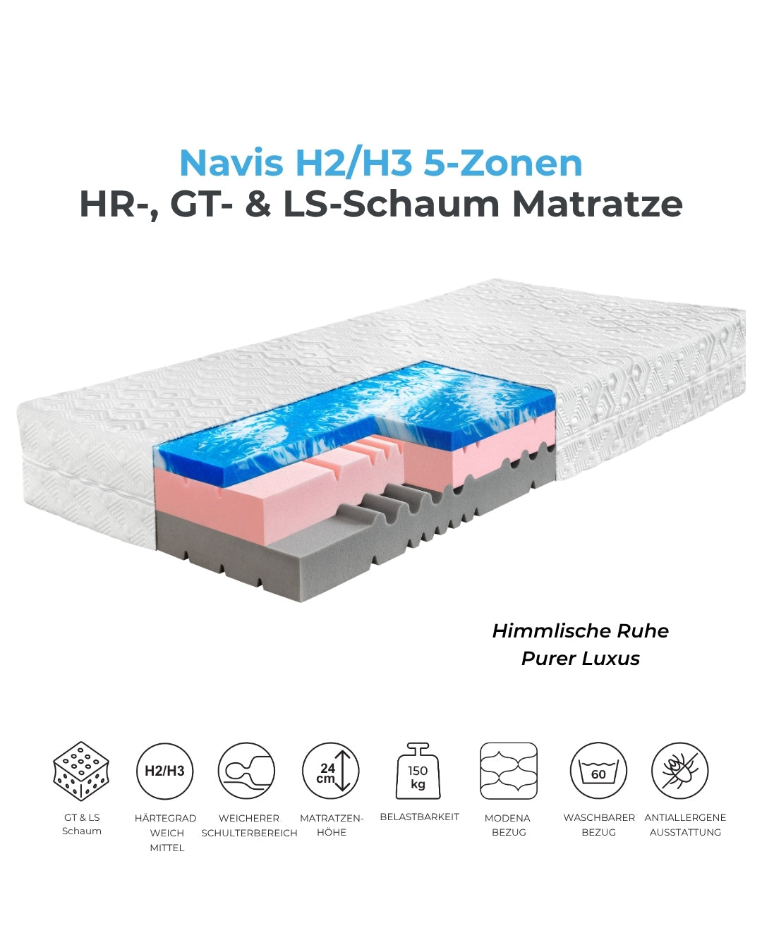 Ahorn™ Navis Luxus Gelmatratze