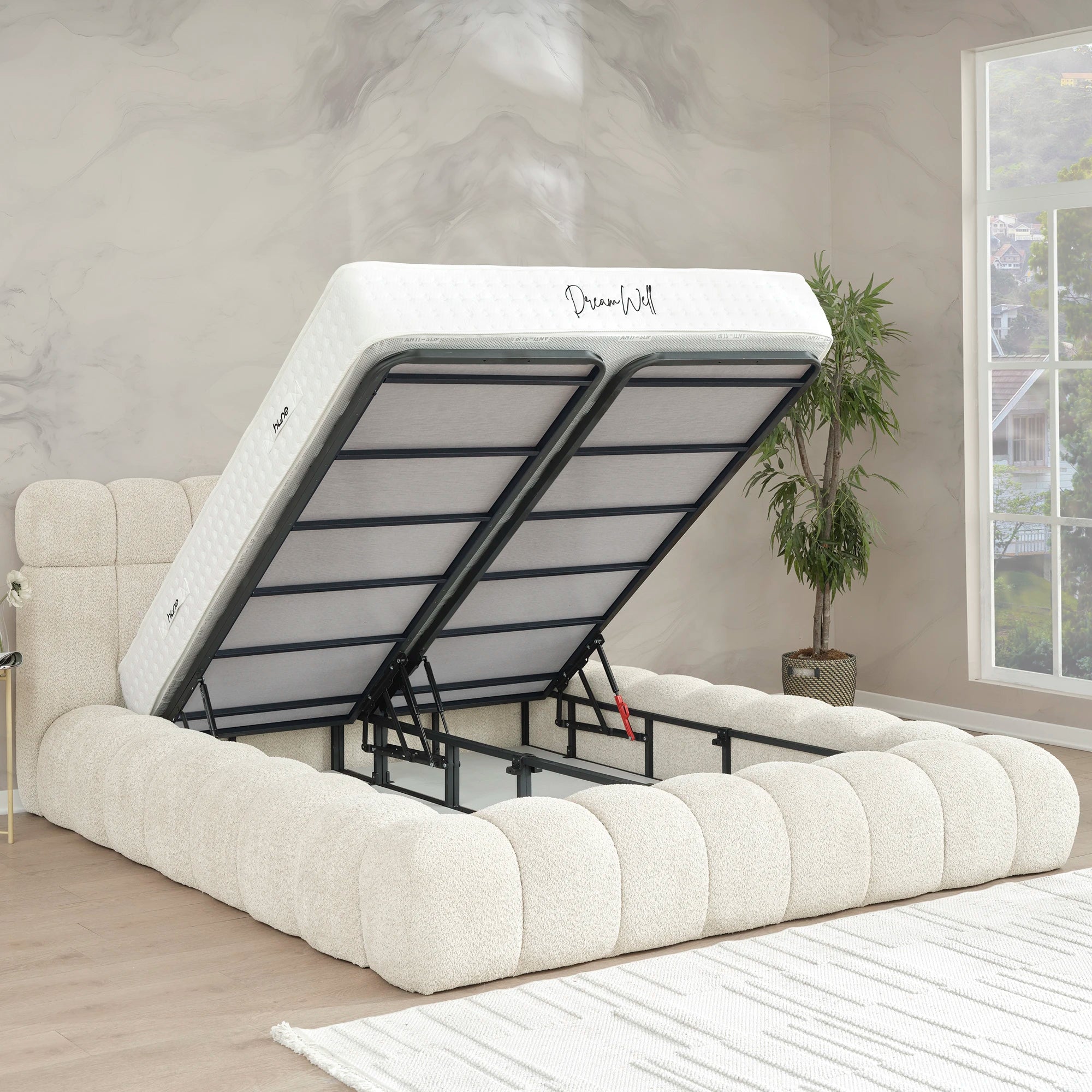 Designer Polsterbett mit Stauraum Nora