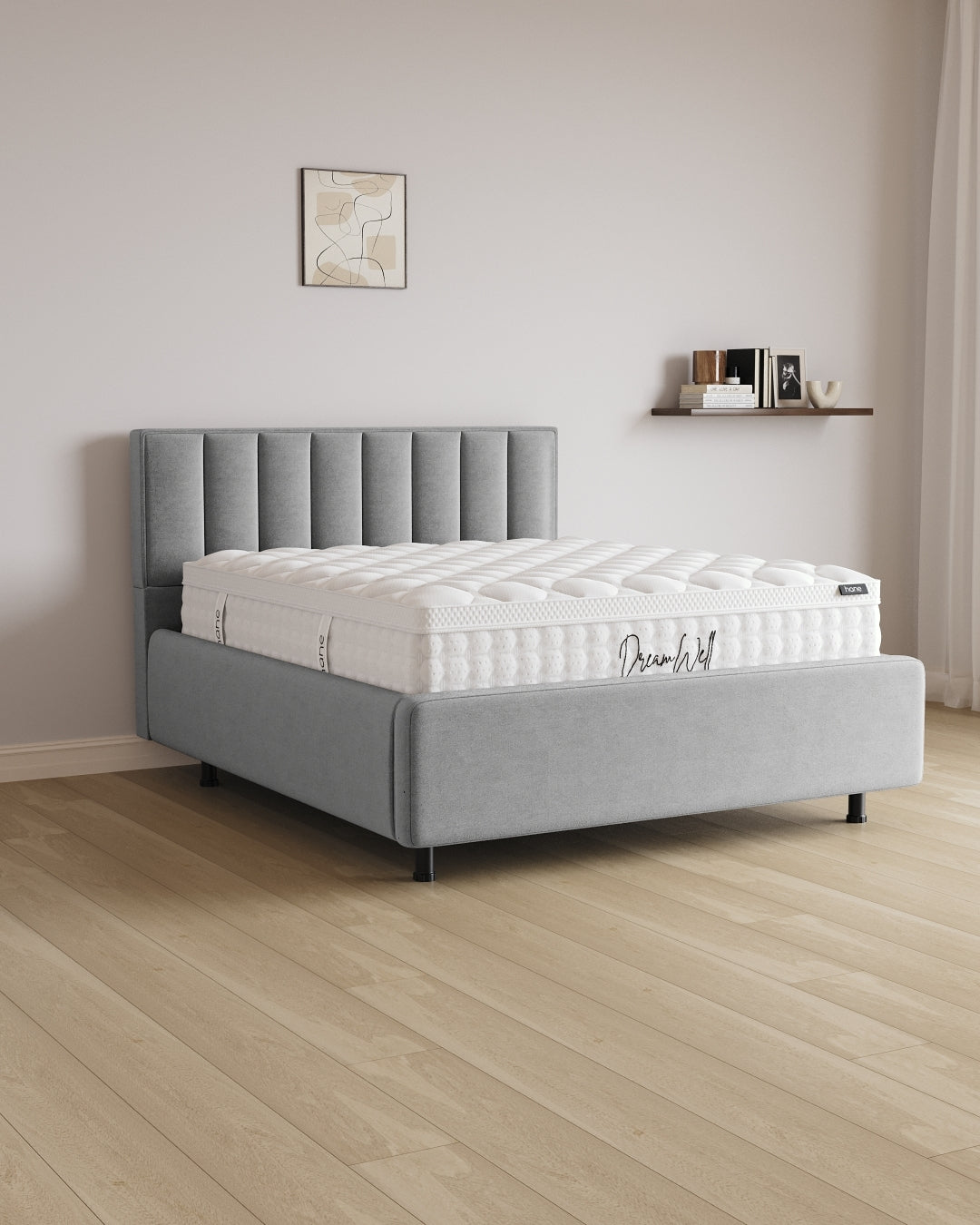 Bett mit Stauraum Pro Paris in Samt