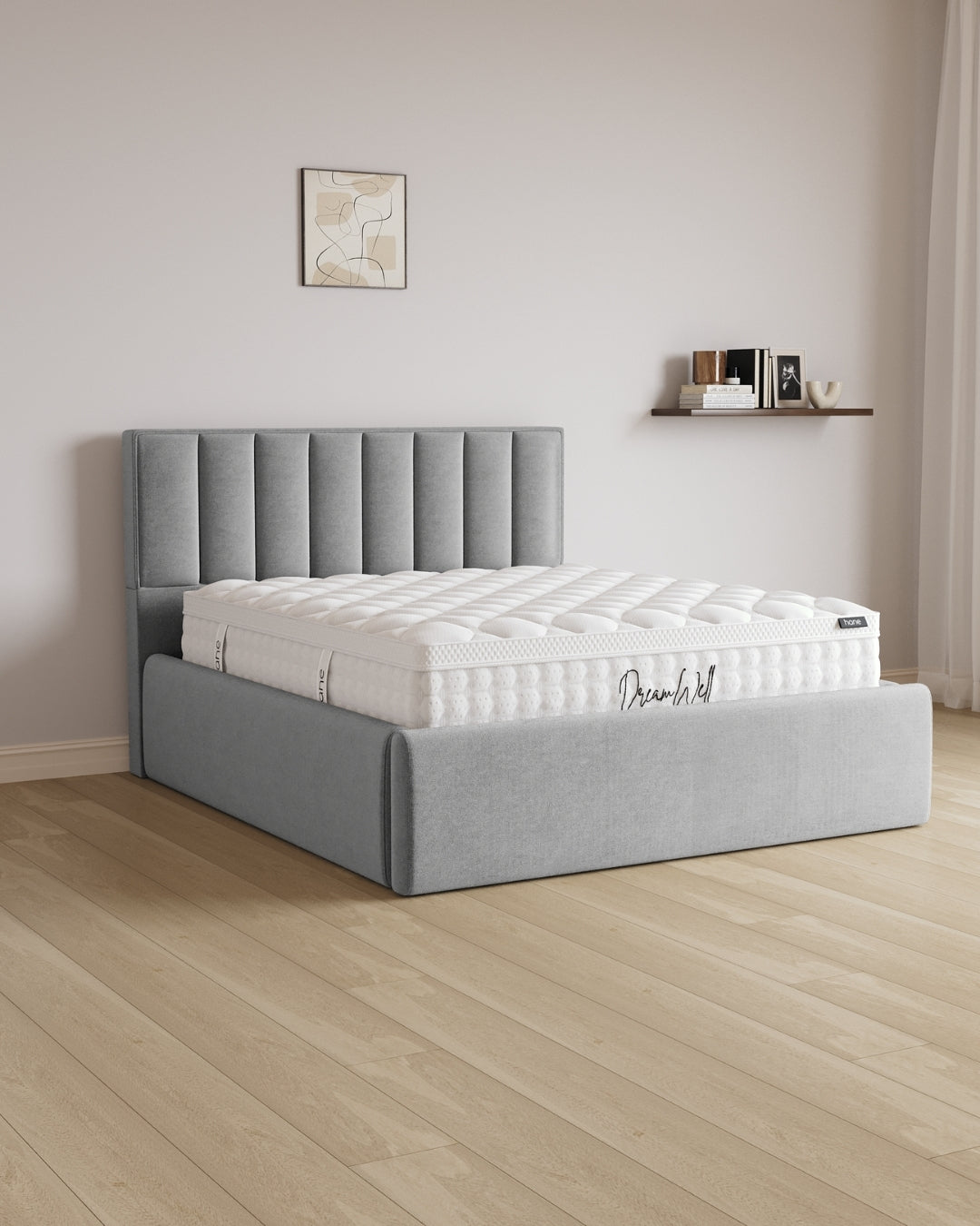 Bett mit XXL Stauraum Paris in Samt