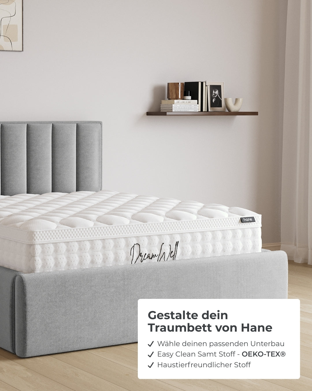 Bett mit XXL Stauraum Paris in Samt