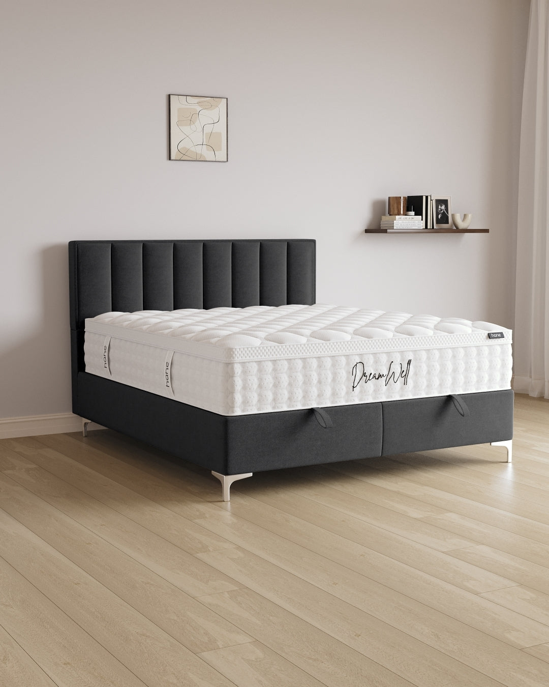 Bett mit Stauraum Paris in Samt