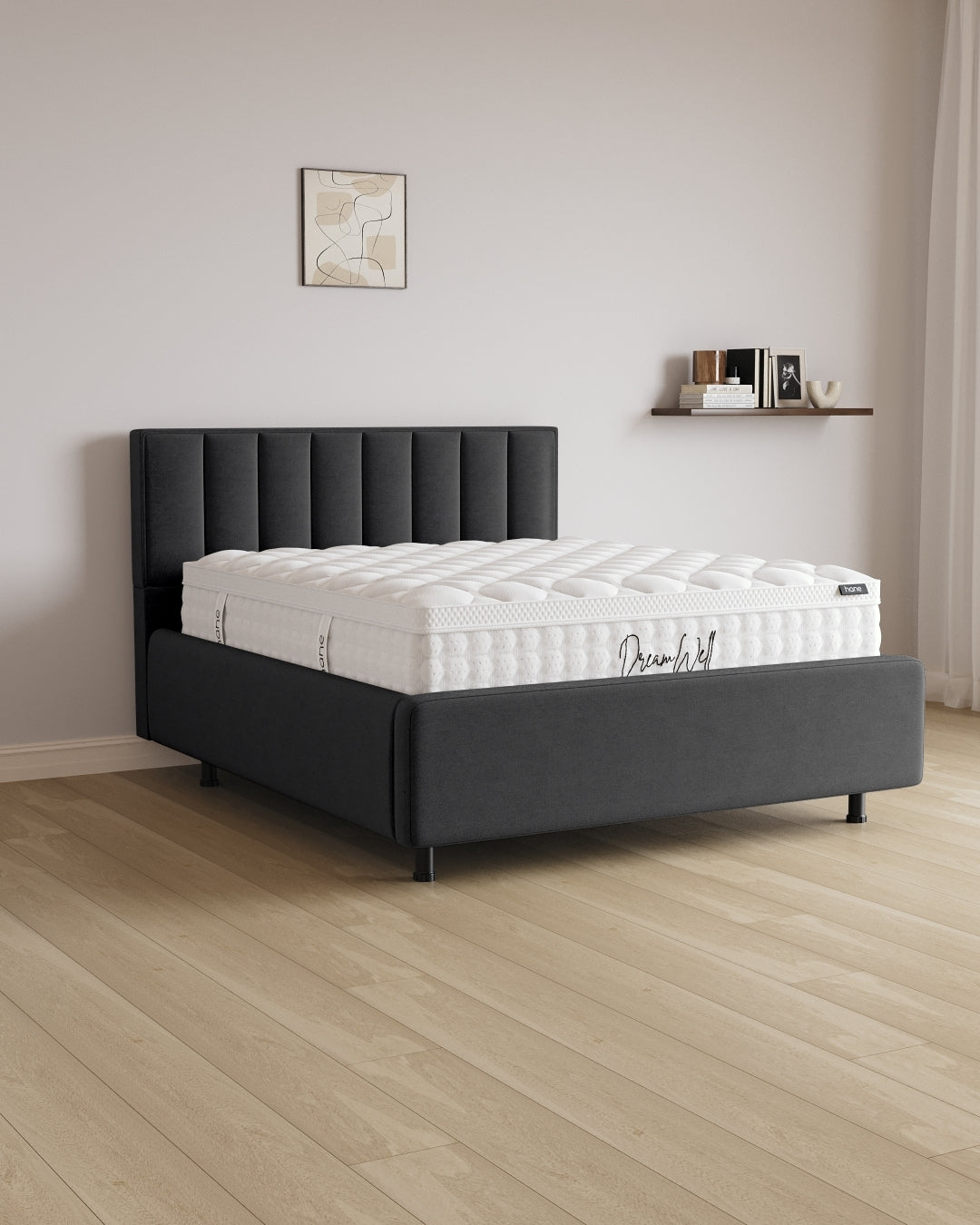 Bett mit Stauraum Pro Paris in Samt