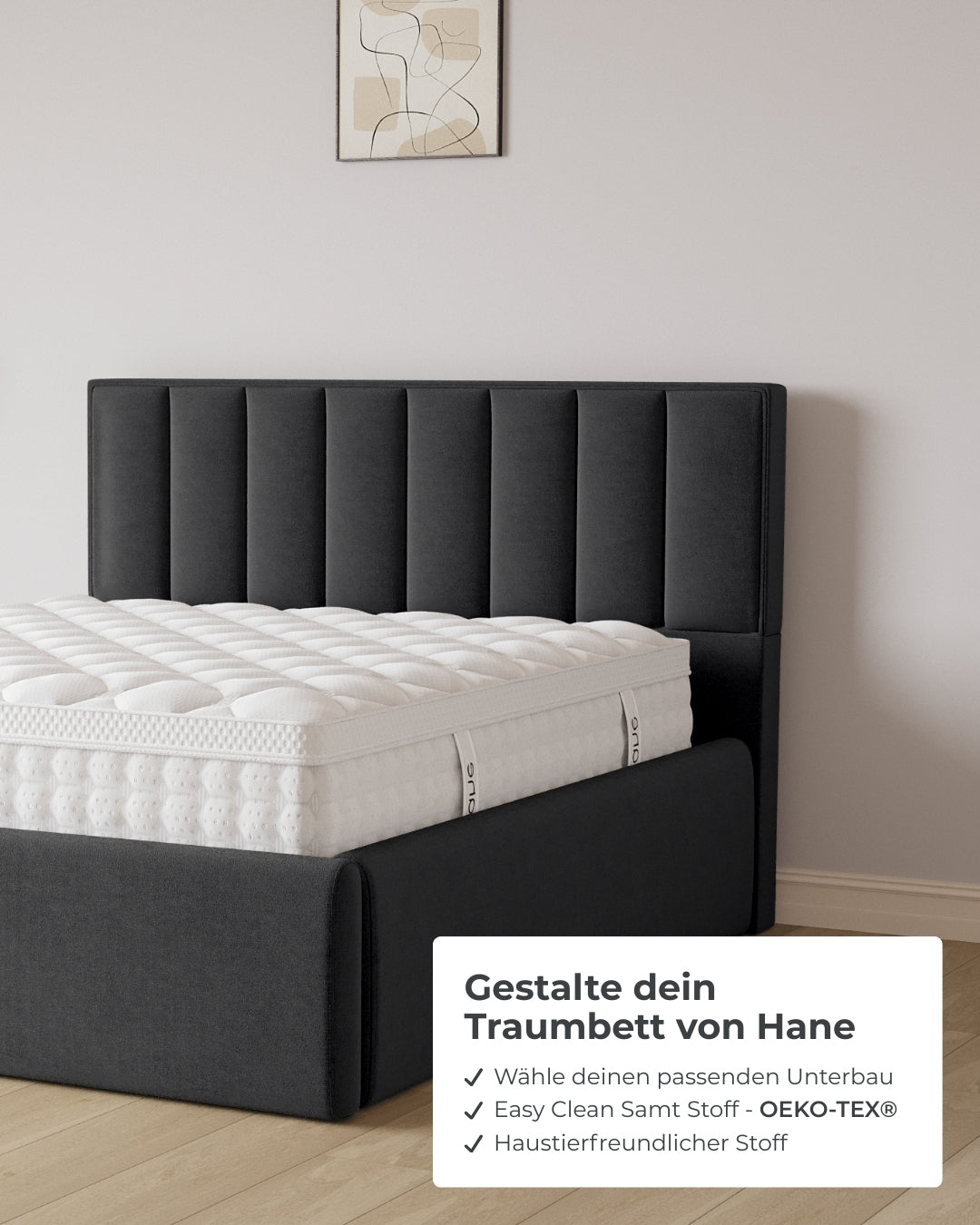 Bett mit XXL Stauraum Paris in Samt