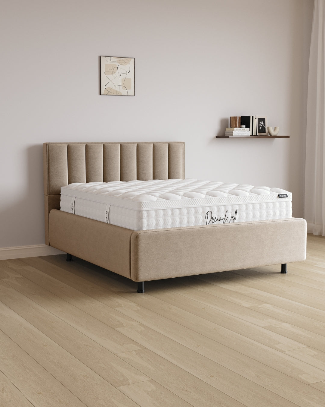 Bett mit Stauraum Pro Paris in Samt