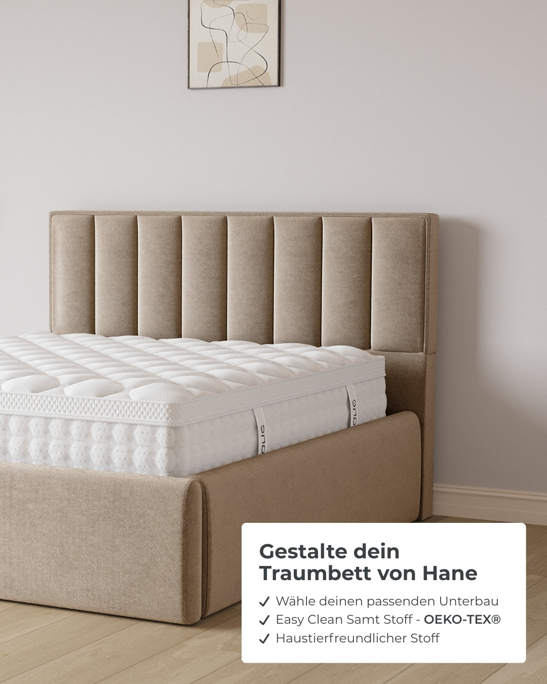 Bett mit XXL Stauraum Paris in Samt