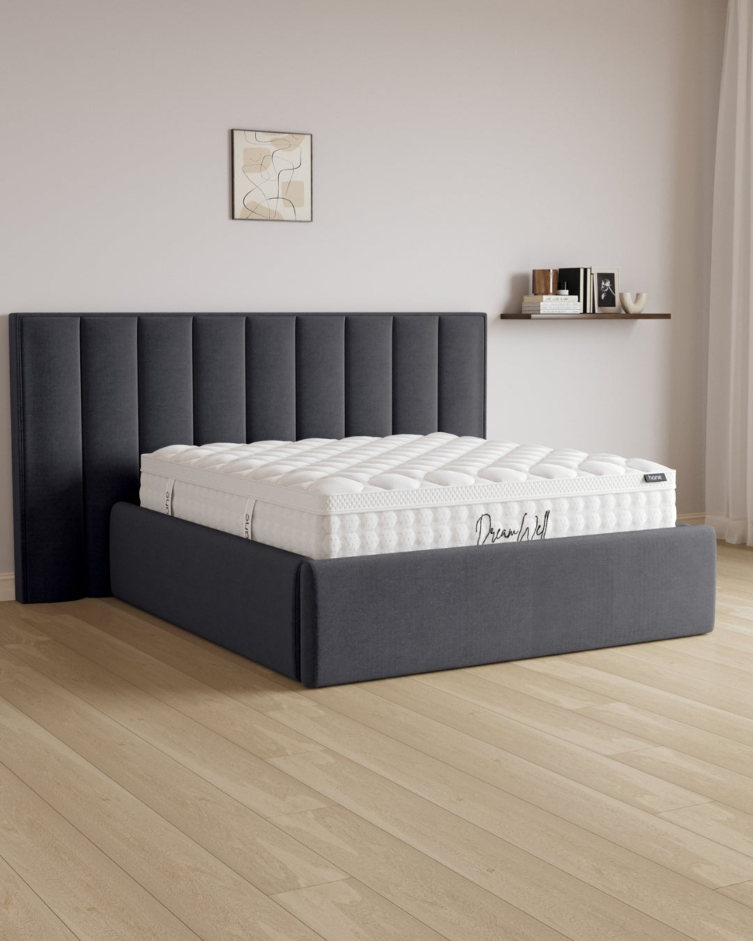 Bett mit XXL Stauraum Passion in Samt