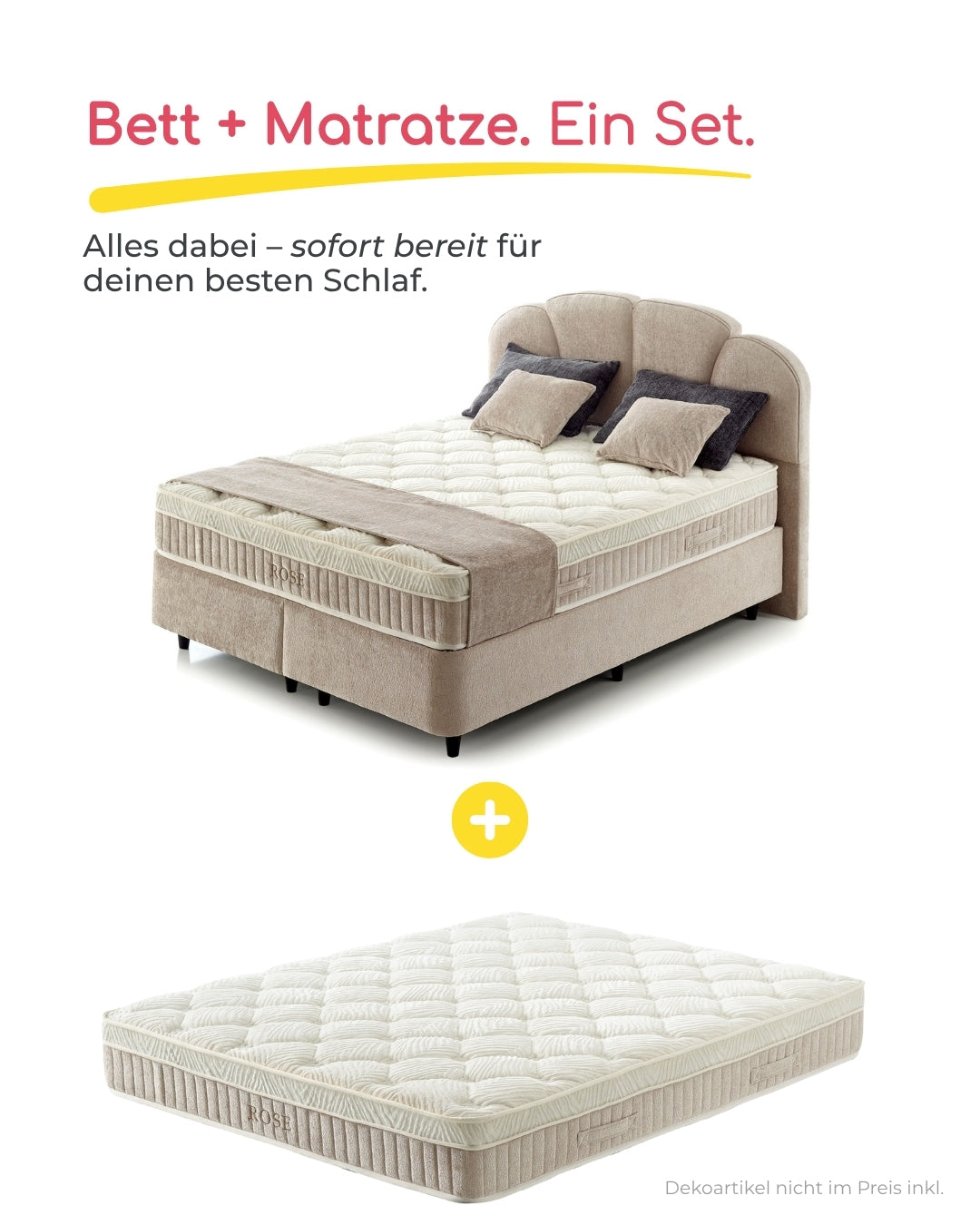 Bett mit Matratze Rose